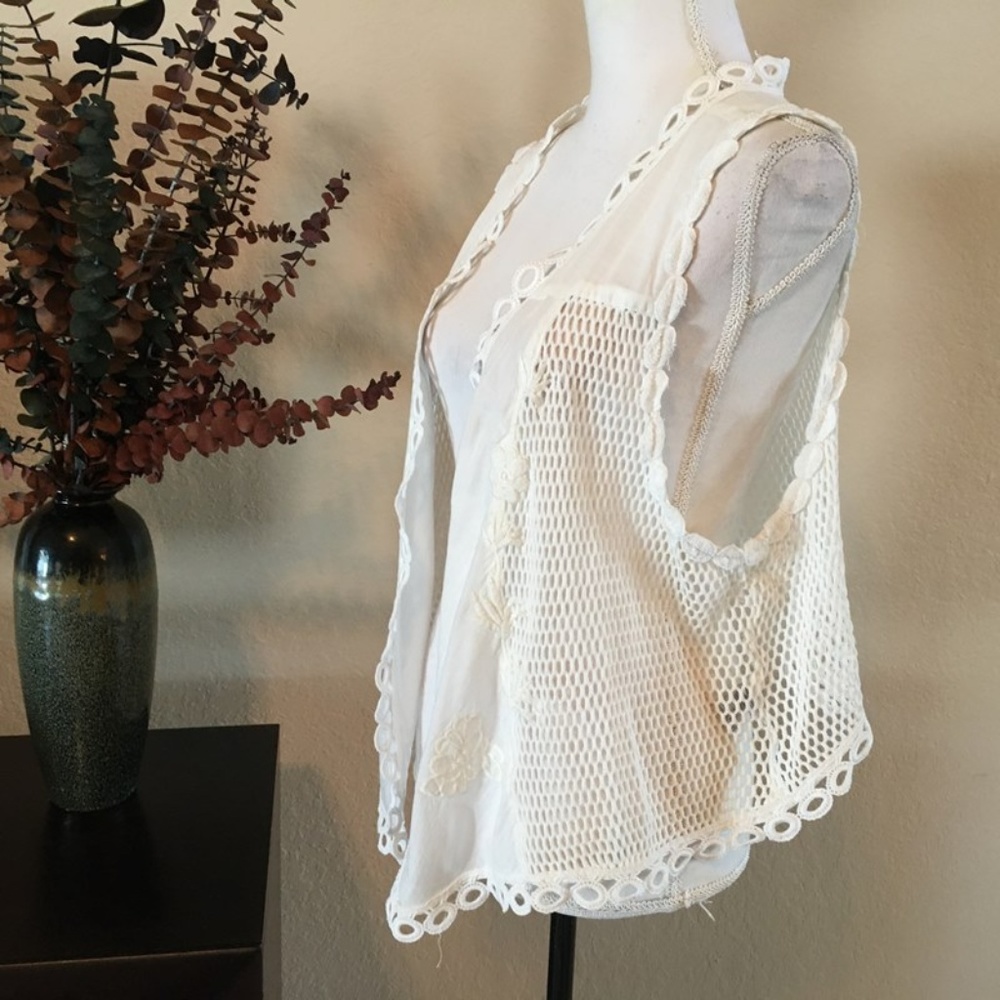 Jessica London Crochet Vest Size 18 Ivory - Picture 3 of 5